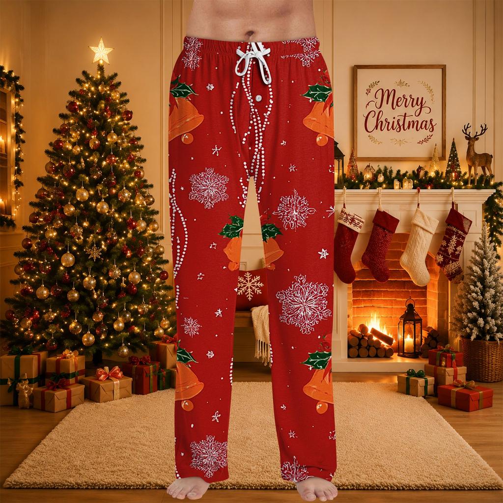 Men's Christmas Print Pajama Pants for Casual Sleepwear