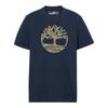 Timberland Men's Short Sleeve Floral Tree Logo T-Shirt, Dark Sapphire, XS (TB0A6B4G4331)