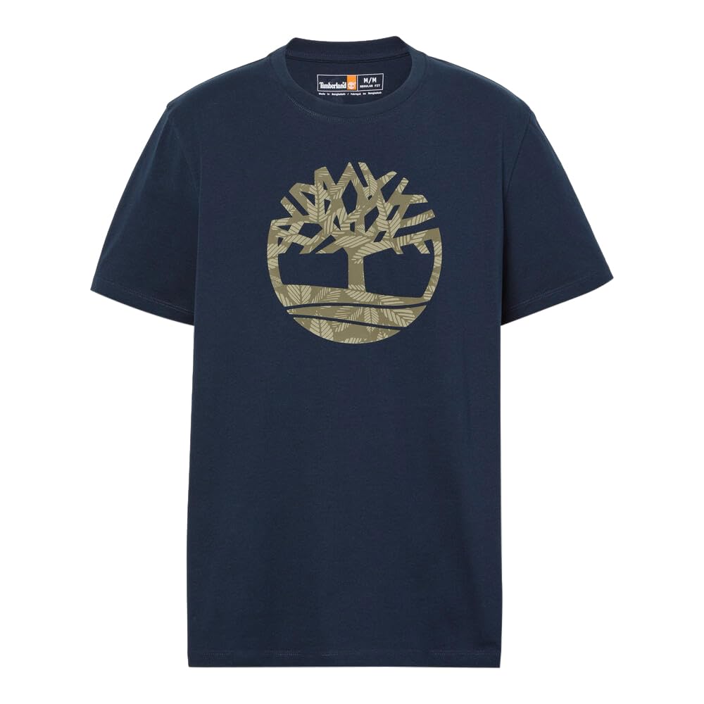 

Timberland Men s Short Sleeve Floral Tree Logo T-Shirt, Dark Sapphire, XS (TB0A6B4G4331)
