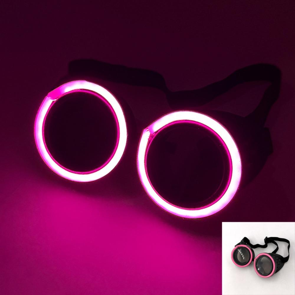 Wireless LED Glowing Glasses Round Luminous Eyewear Novelty Party Glasses Halloween Cosplay