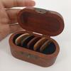 Guitar Picks Box Wooden Case Portable Holder Storage Container Solid Wood Accessories 1 Box with 5 Picks