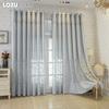 1 ks LOZUJOJU Jednoduchý moderní tylový žakárový dutý poloprůhledný průsvitný závěs do obývacího pokoje, ložnice, na balkonové okno, domácí dekorace