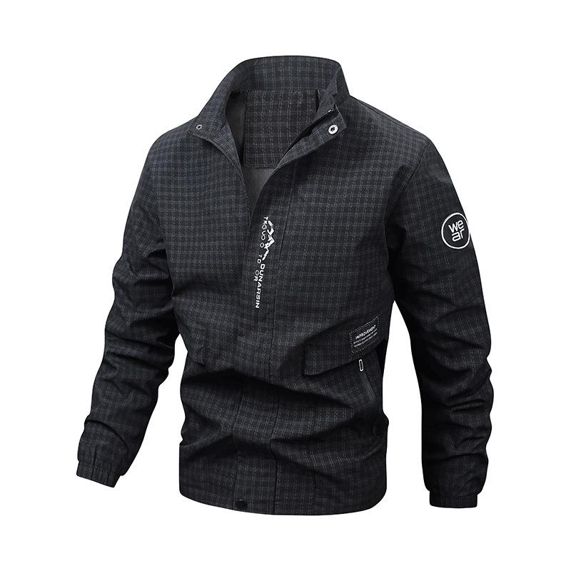 Men s Spring/Autumn Casual Jacket 2025 - Youthful Digital Print Design 4XL чёрный