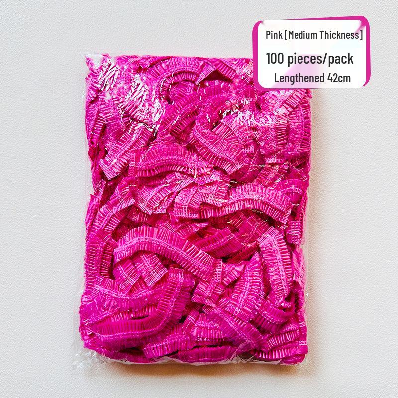 Hochdruck Einweg-Duschhaube - Transparent gestreiftes dickes PE-Plastik für Salon- & Hotelgebrauch