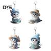 Cartoon Cat Acrylic Pendant Hanging Ornament High Durability Easy To Hang Decorative Car Rearview Mirror Keychain Pendant