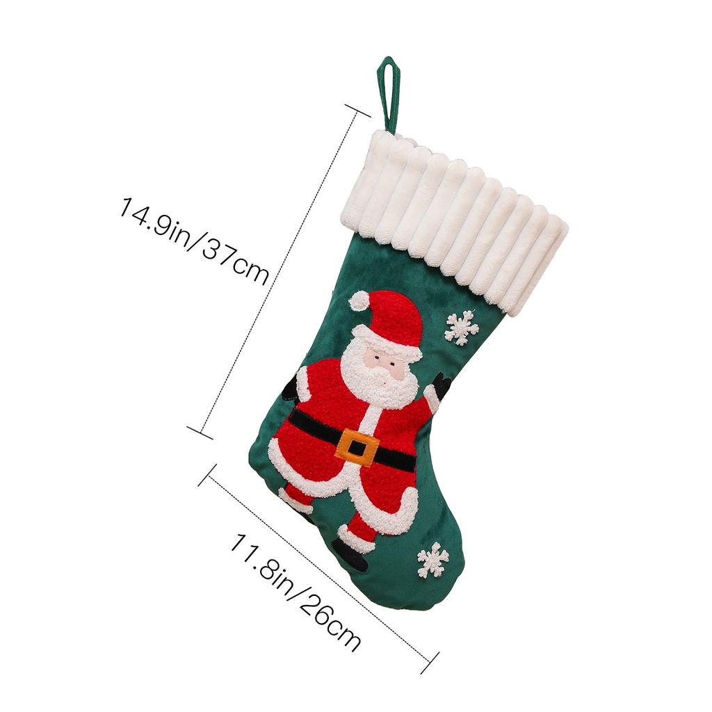 Embroidered Christmas Sock Merry Christmas Decoration Socks Pendant Xmas Ornament Indoor Home Christmas Party Decoration