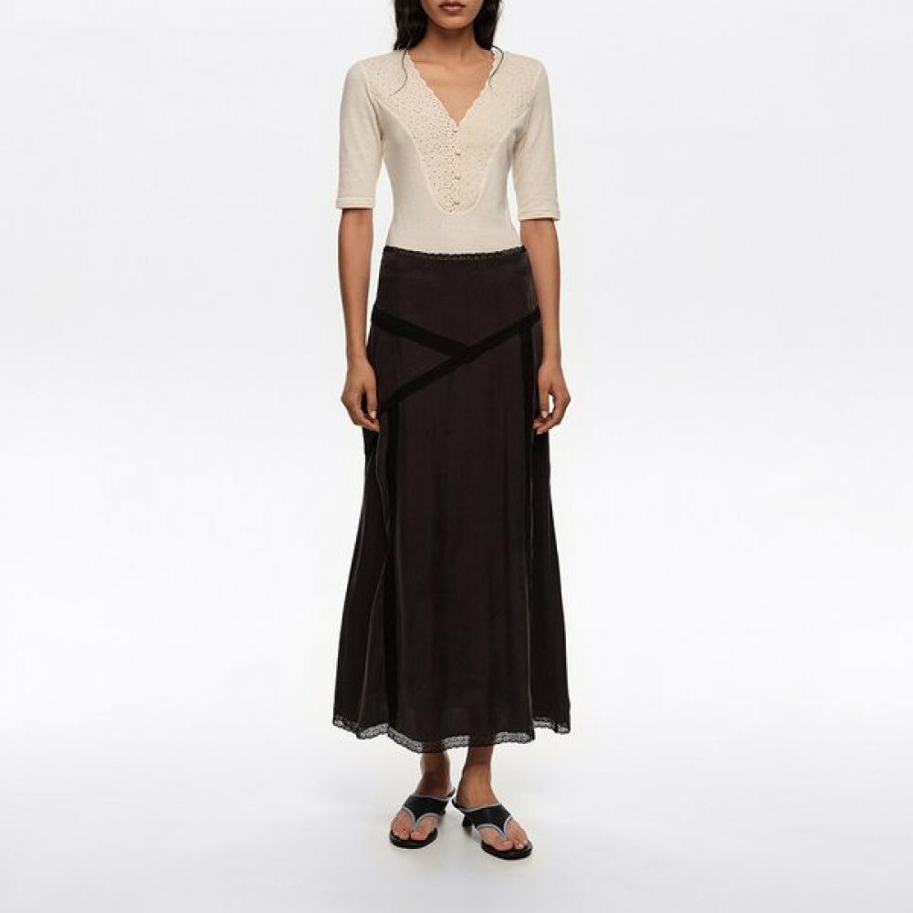 

Bimba Y Lola Lace Midi Skirt Washed Black B265aws001bka Black/38