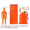 4-teiliger Notfallschlafsack, Nylontasche mit Überlebenspfeife + Notfalldecke + Karabiner, Outdoor, Wander- & Campingausrüstung