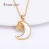 18K Real Gold Plated Zircon Star with Shell Moon Pendant For Necklace Making,Star Crescent Charms DIY Jewellery Making Supplies