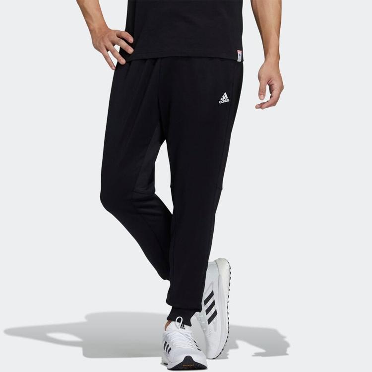 adidas Knitted Sweatpants Men's Black Moderate Straight Fit Pants GN0804