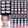Children's Festival Face Painting Stencils: Ancient Totem & Floral Eye Makeup Designs