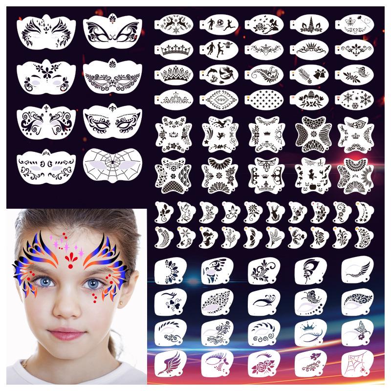 Kinderschmink-Schablonen-Set für Gesicht & Körper für Festivals & Bühnen-Make-up