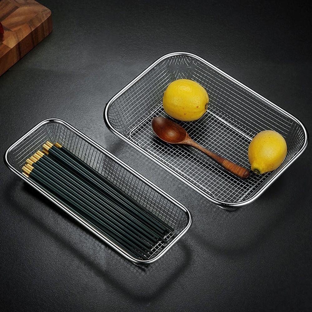 Stainless Steel Washing basket Square Storage Baskets New Mesh Colander