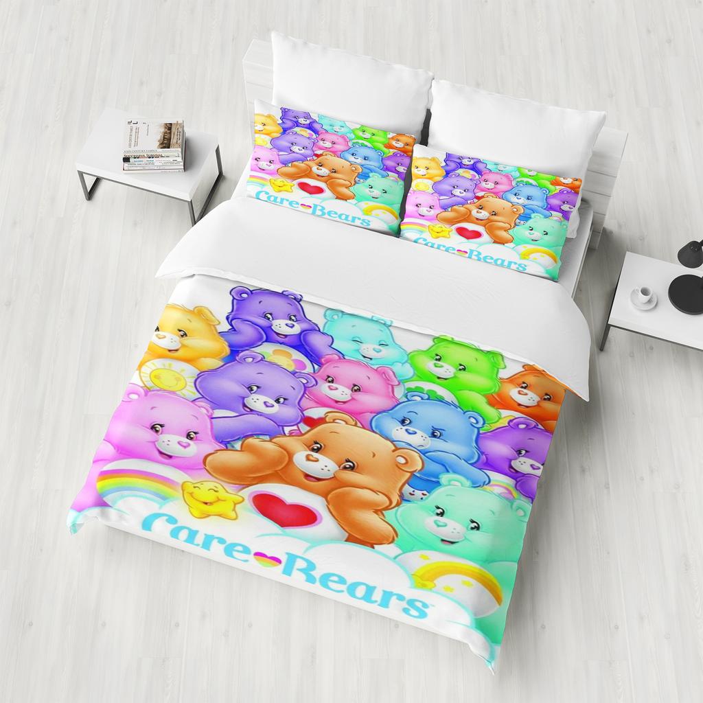 Care Bears Anime Bedding Set Duvet Cover 1009 Polyester Suitable For Children And Adults 3-Piece Set