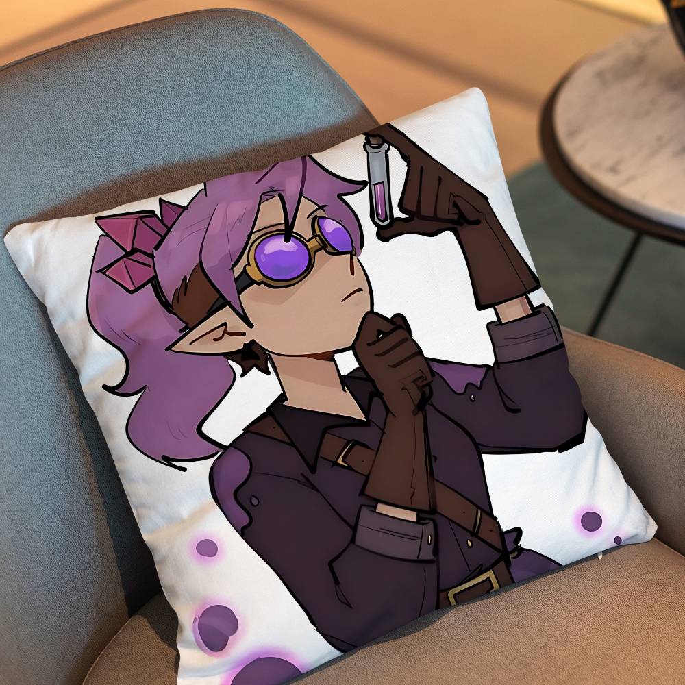 Luz Noceda Amity Blight Owl House Pillow Case Anti-Dustmite Pillowcase Invisible Zipper Silky Short Plush Sofa Cushion Cover