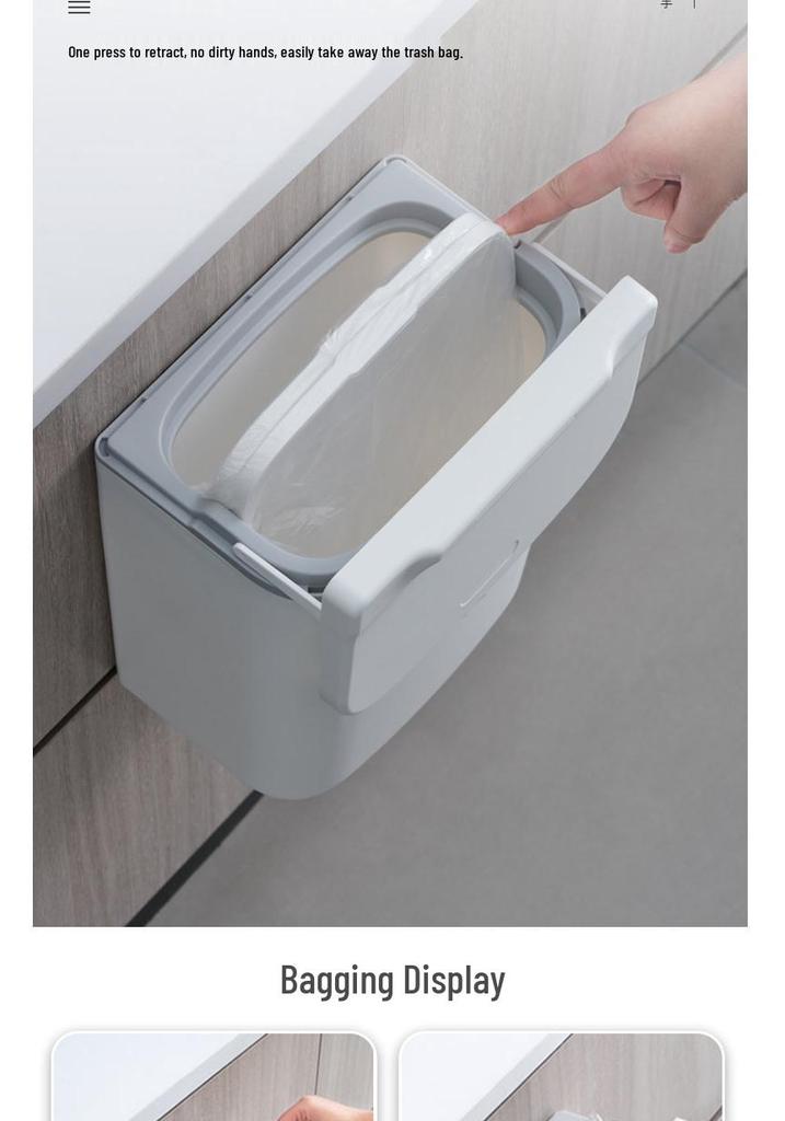 Grande Pattumiera da Cucina da Parete con Coperchio - Contenitore Estetico per Armadi e Bagni