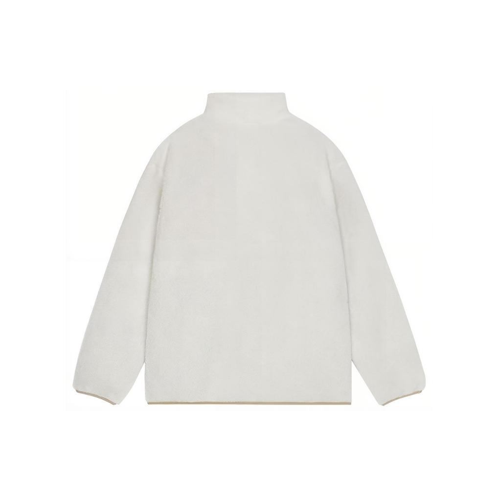 New Balance Contrasting Colors Knit Suede Sports Stand Collar Logo LambAsia Sizing 's Wool Jacket White Men's AMJ13346-MLT