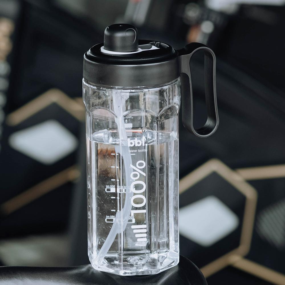 1pc Portable 1500ml Water Bottle Large Capacity Plastic Straw Water Cup Drink Bottle For Outdoor Sports Fitness