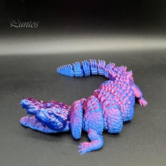 Kreative Geschenke für Freunde 3D-gedrucktes Krokodil Fidget Toy, Gelenkige Figur, Realistisches Flexibles Langlebiges Plastik-Reptil Sensorisches Schreibtischornament