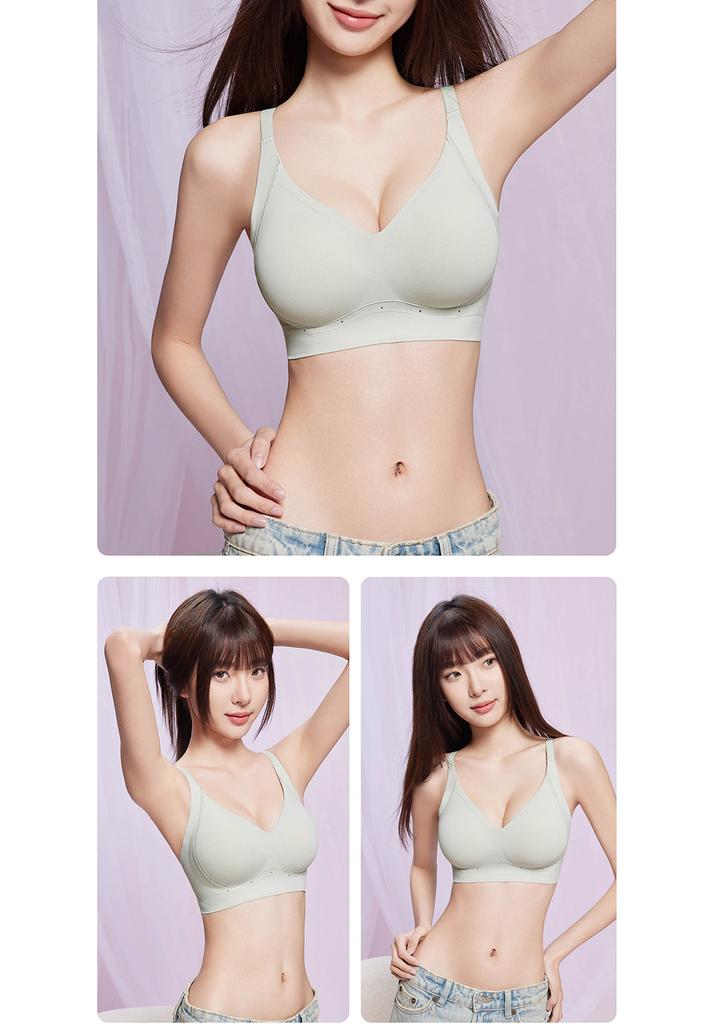 Soft support seamless bra with small chest, gathered and lifted to prevent sagging, without steel rings, comfortable and beautiful back underwear