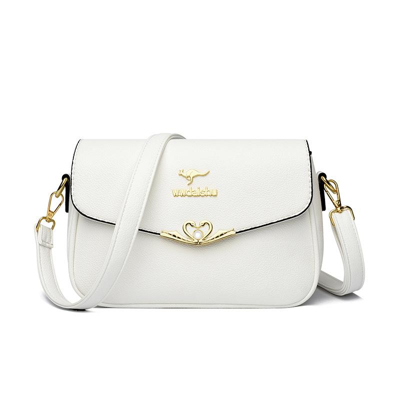 

New shoulder commuter small square bag versatile soft leather fashion messenger women s bag birthday girlfriend gift бежевый