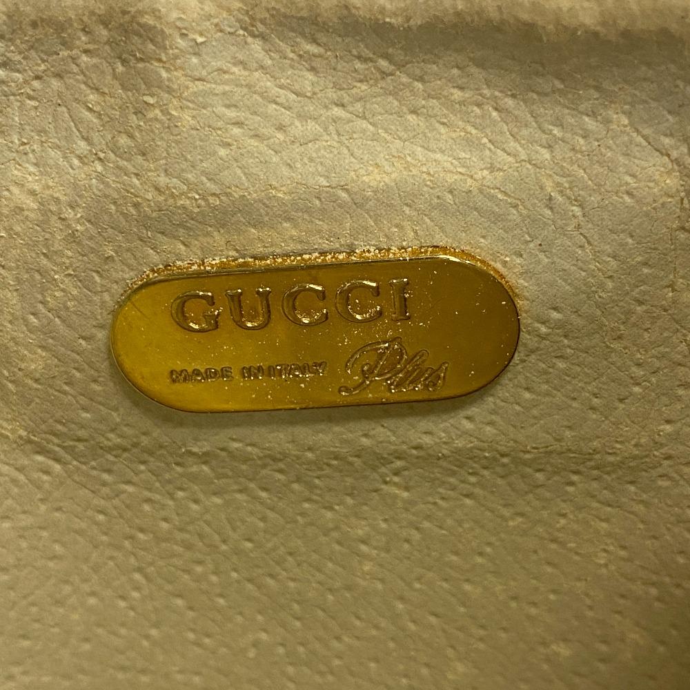 GUCCI Clutch bag pouch old Gucci GG plus PVC coated canvas business bag white PVC coated canvas Women Used