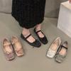 Fashion Bailamos Brand Luxury Satin Silk Ballet Shoes Woman Classic Square Toe Bowtie Elastic Band Ballerina Flats Ladies Soft Loafers M
