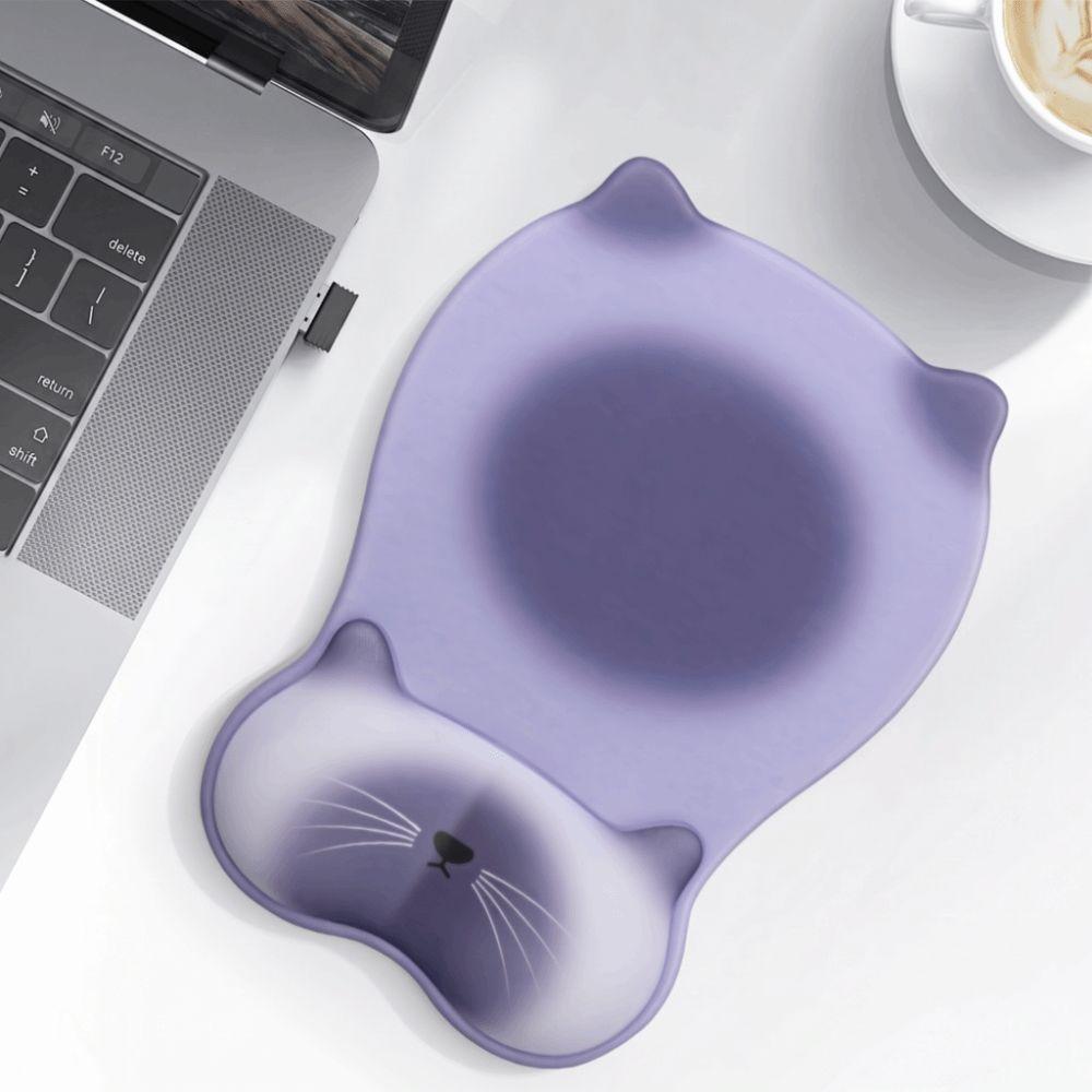 Cartoon Cat Mouse Mat Wrist Rest Non Slip Cat-shaped Mouse Pad Mouse Pad Wrist Rest Office