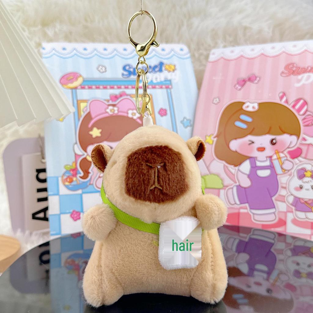 Viral Capybara Backpack Charm: Plush Toy Keychain and Pendant