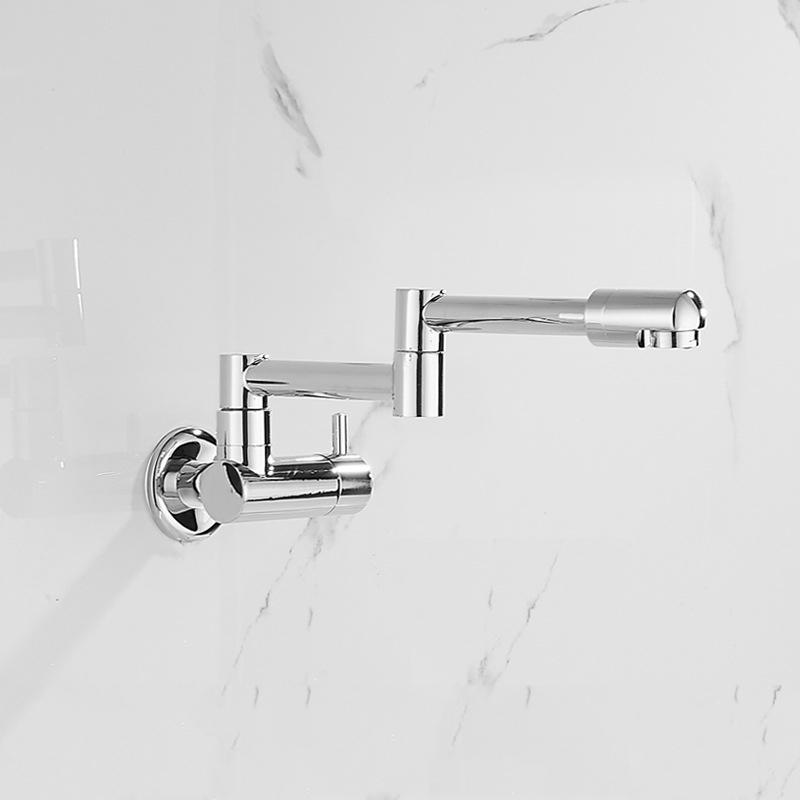 Baterie Neagră Monocomandă pentru Apă Rece Cupru Montată pe Perete Rotativă 360 Baterii Lavabo Baie Robinet Piscină Mop Balcon Exterior Argintiu Robinet Invizibil