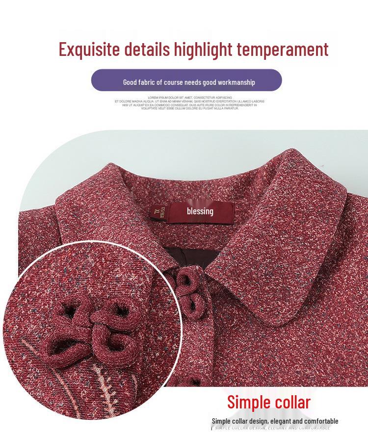 Grandma's 2024 Spring & Autumn Outerwear: Stylish Tops for Middle-Aged & Elderly Women (60-70)