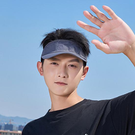 Men Summer Hat Empty Top Hollow Out Mesh Long Brim Sunscreen Anti-UV Face Protection Lightweight Tennis Jogging Peaked Cap