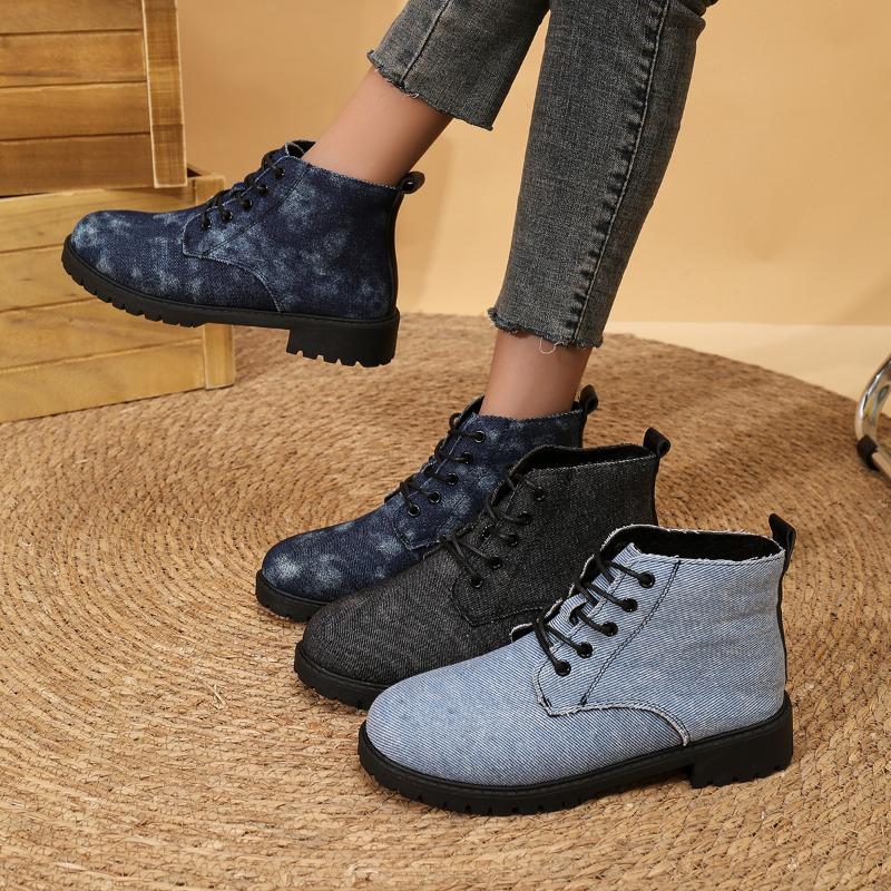 Large Size Martin Boots Women's Spring and Autumn New Student Lace-up Short Boots Single Boots