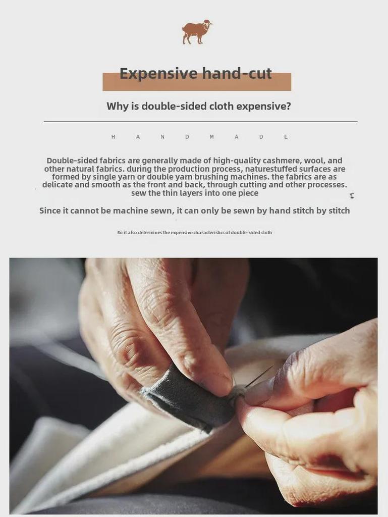 Men's Double-Sided Wool Coat with Rabbit Fur, Down Lining, for Autumn/Winter