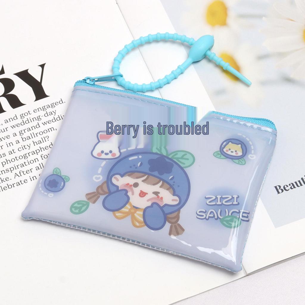 Cartoon Print PVC Coin & Card Holder - Multiple Patterns, Student Small Item Storage Bag