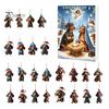 Calendario del Conto alla Rovescia per le Feste Calendari dell'Avvento Bassotto 2026, 24 Giorni Ciondolo Acrilico 2D Set di Ornamenti Cane Carino di Natale Calendario, da Collezione