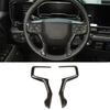 For Suburban Silverado 1500 19-23 Steering wheel Controls Cover Trim Black Wood