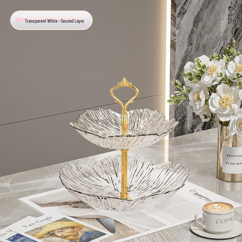Salon İçin Şık Üç Katlı Plastik Meyve ve Atıştırmalık Sunum Tepsisi