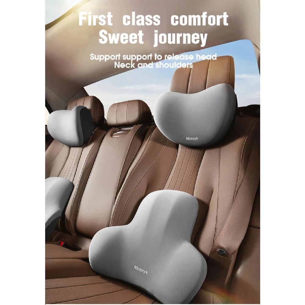 Car Neck Pillow Memory Foam Protective Lumbar Back Support Breathable Car Headrest Cushion Relieve Stress Car Seat Pillow