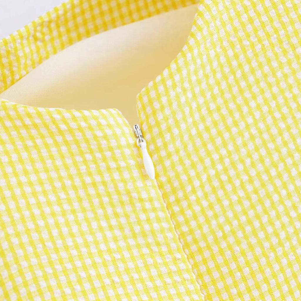 Women's 2025 Summer Plaid Spaghetti Strap Dress