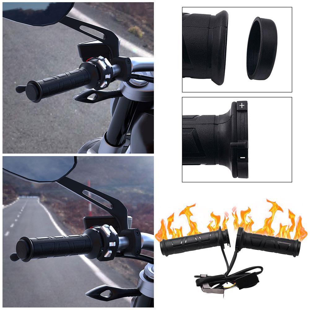 Motorcycle Hand Heated Grips Electric Molded Grips Scooter Moped Bar Hand Warmer 22mm Motocross Adjustable Hot Grip Handle