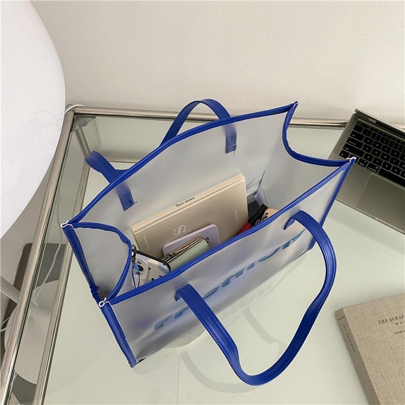 Today's Popular Transparent Big Bag Women's New Trendy Fashion Jelly Women's Bag Shoulder Big Bag Tote Bag