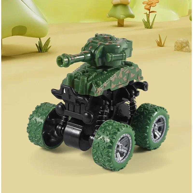 Monster Trucks Pull Back Vehicles Cars 360° Rotation 4 Wheels Drive Durable Friction Powered Push and Go Toys Truck Playset