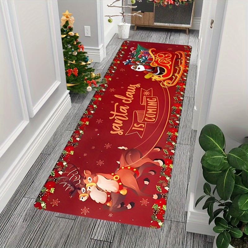Fashion Printed Christmas Long Runner Rug Dachshund Dog Ugly Sweater Snowflake Tree Print Carpet Indoor Floor Rug for Christmas