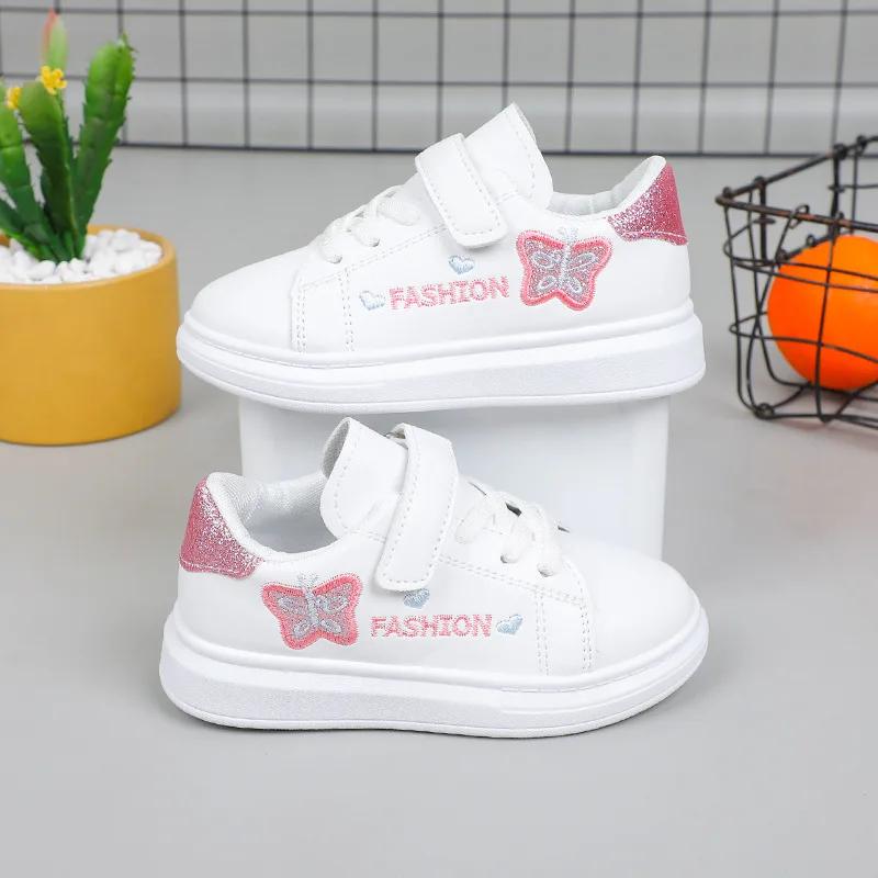 Fashion Spring Autunm Children's casual Shoes 2025 Embroidered Butterfly Fashion Styles Baby Girls Flats Shoes Kids Sneakers