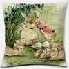 Cute Cartoon Rabbit Printing Series Pattern Pillowcase Square Pillowcase Home Office Decoration Pillowcase