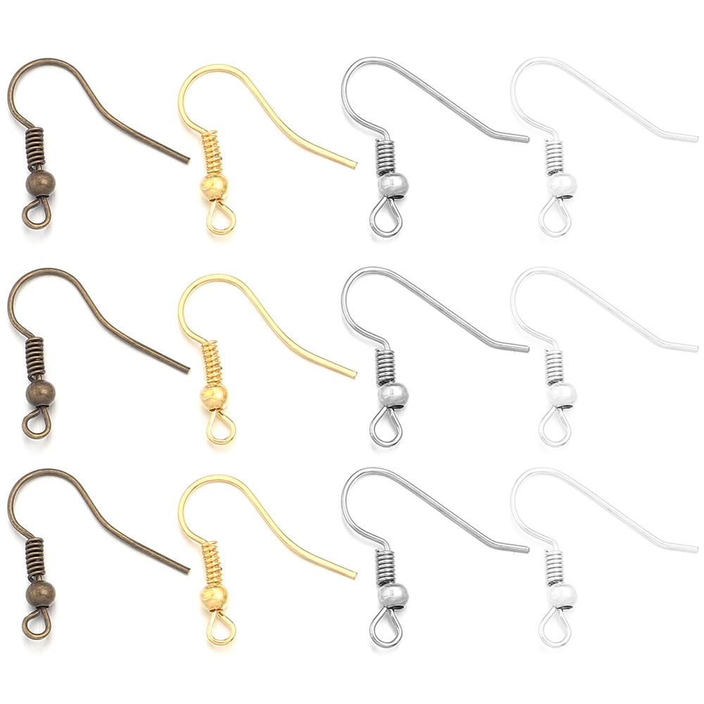 100-200pcs Iron Earring Hooks DIY Earring Findings Earrings Clasps Ear Hooks Earring Wires For Jewelry Making Supplies Wholesale