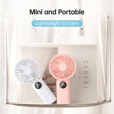 Portable Fan Mini Handheld Electric Fan Support 5 Adjustable Wind Speed Silent Operation Power by