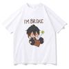 Letter Printing T-shirt Neutral Anime Sand Genshin Zhongli Tshirt with Women's Aesthetic Aesthetic Clothes Harajuku Streetwear