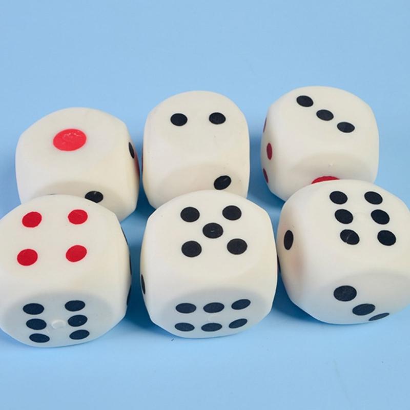 Novelty Squeeze Toy Mellow Dices Board Game Soft Bounce Squeeze Dices for Kids Anxiety Reduce Teens Party Supplies